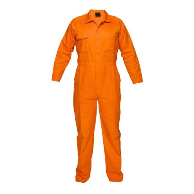 Superb Uniforms Cotton Orange Full Sleeves Safety Coverall Suit, SUW/O/CBS03, Size: 2XL
