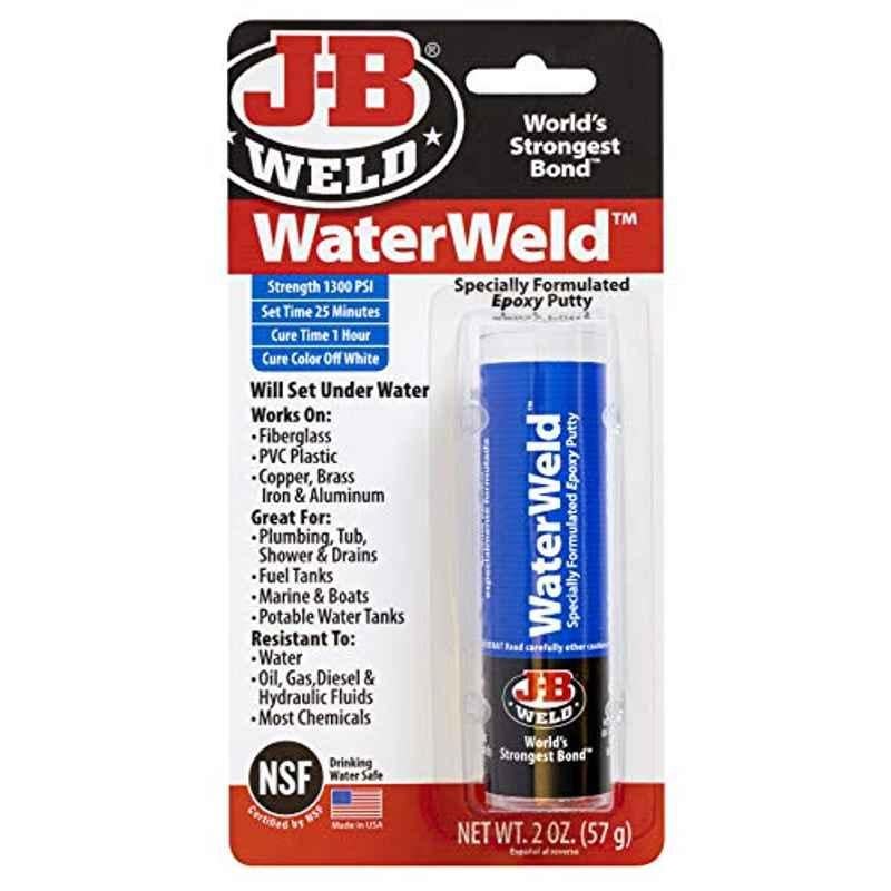 J-B Weld WaterWeld 2oz Plastic Off White Epoxy Putty Stick, 8277