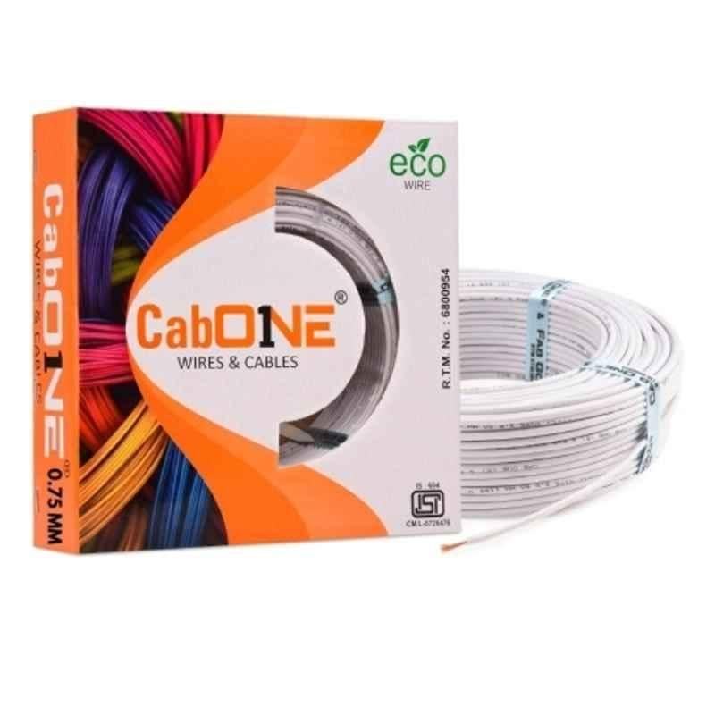 CabONE 2.5Sqmm White FR PVC Multistrand CCA Electrical Wire, CabONE024, Length: 90 m