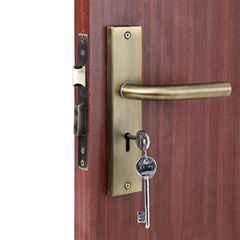Handle Waala MG1106 8 inch 60mm Stainless Steel Antique Brass Finish Mortise Door Lock Set with Brass Lock Body