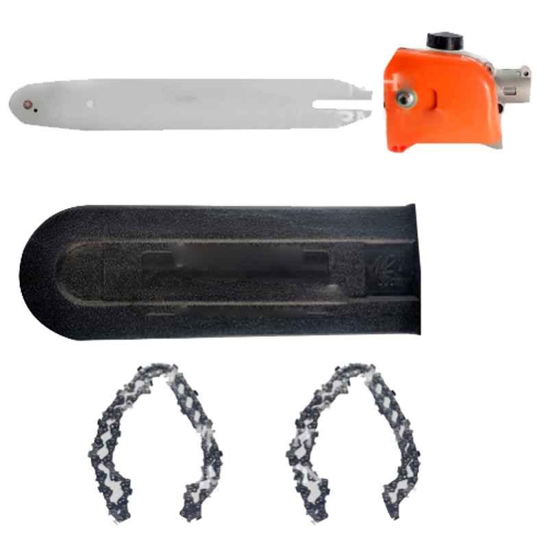 Mactan BCA-008A Chain Saw Attachment for Brush Cutter with Chain Guard & 1 Extra Chain, Size: 26 mm