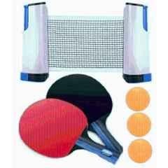 Forgesy 500g Red & Black Table Tennis Racquet Set with 3 Pcs Orange Table Tennis Ball & Table Tennis Net