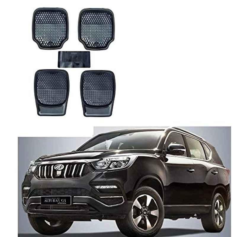 Kozdiko 5 Pcs 3G Honey Rubber & PVC Beige Heavy Car Foot Mat Set for Mahindra Alturas G4, koz_56666