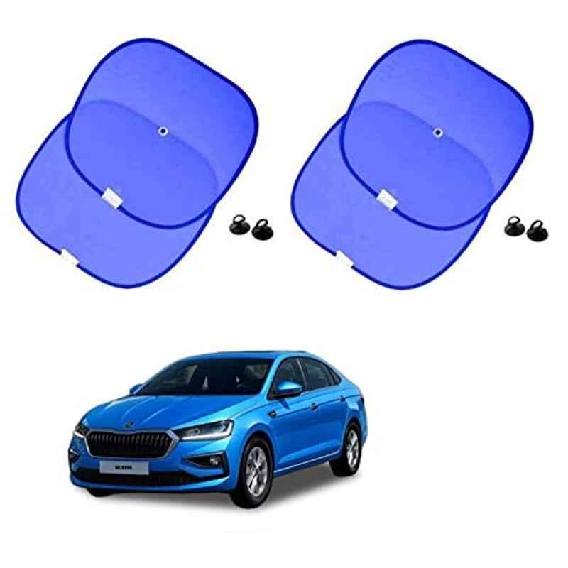 Kozdiko 4 Pcs Blue Chipkoo Car Window Sunshade Curtain Set for Skoda Slavia, Curtain_123