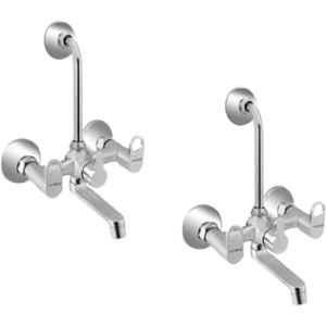 Prestige Prime Brass Chrome Finish Wall Mixer with Bend (Pack of 2)