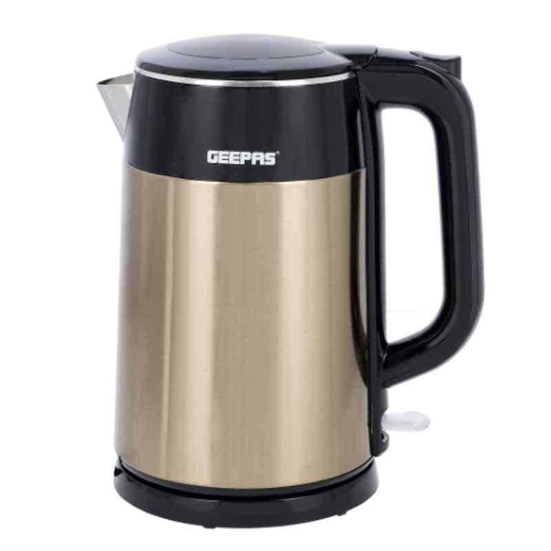 Geepas 1800W 1.7L Stainless Steel Double Layer Electric Kettle, GK38052