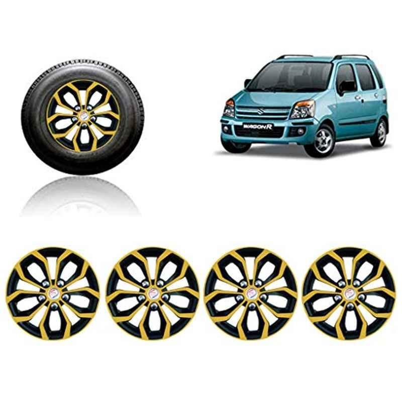 Auto Pearl 4 Pcs 13 inch ABS Golden & Black Car Wheel Cover Set for Maruti Suzuki WagonR