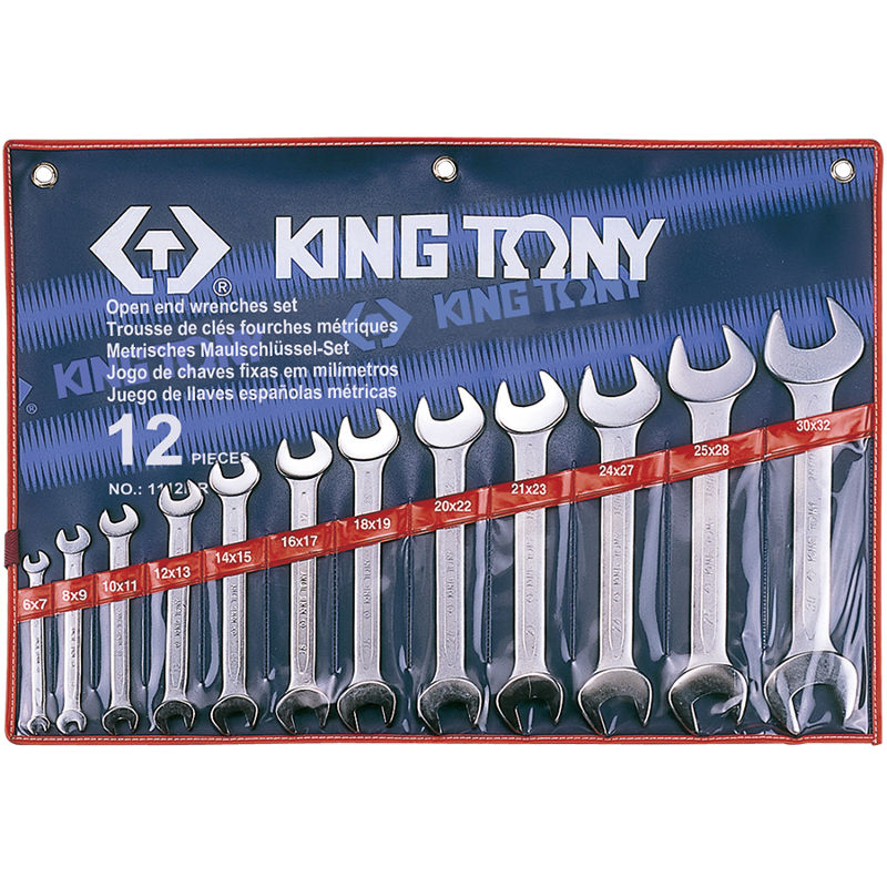 King Tony 12 PCS Open End Wrench Set, 1112MR
