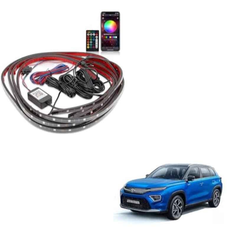 Kozdiko 12V Car Underbody Multicolor LED Strip Light Set with Wireless Remote for Toyota Urban Cruiser