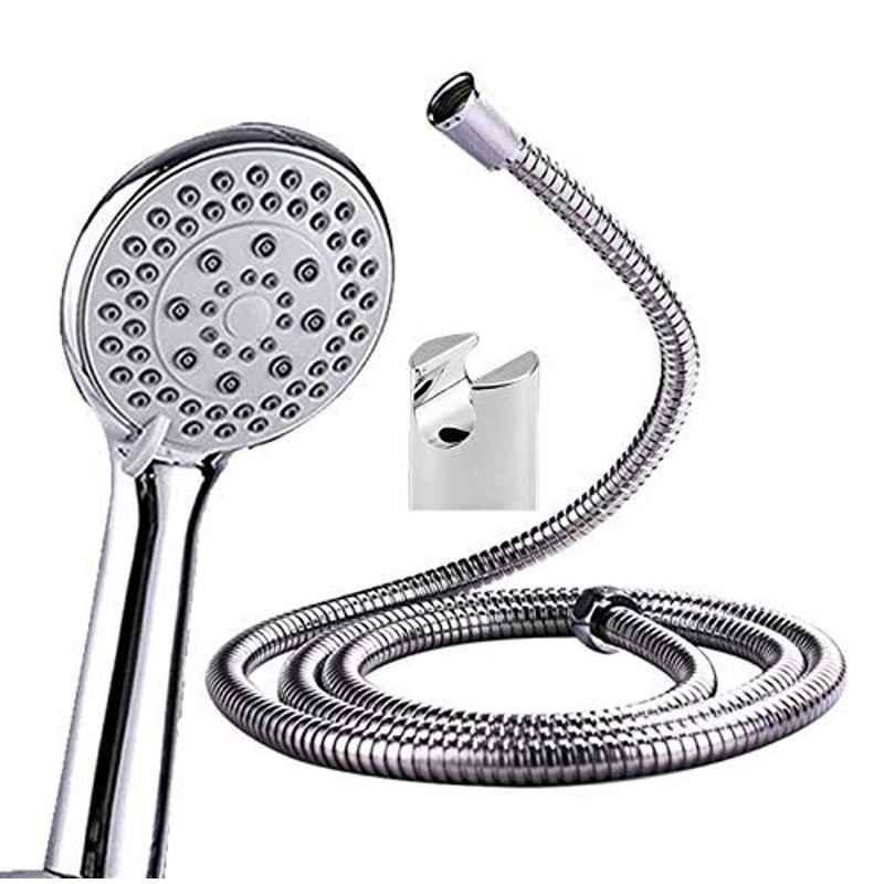 ZAP ABS 5 Flow Function Hand Shower with SS 304 1.5m Flexible Hose Pipe & Wall Hook