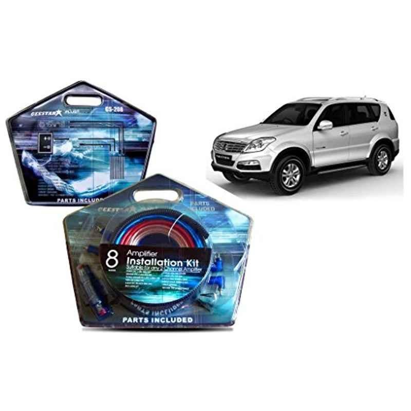 Auto Pearl Geestar Plus 8 Guage 2 Channel Amplifier Full Installation Kit for Mahindra Rexton, GS-208