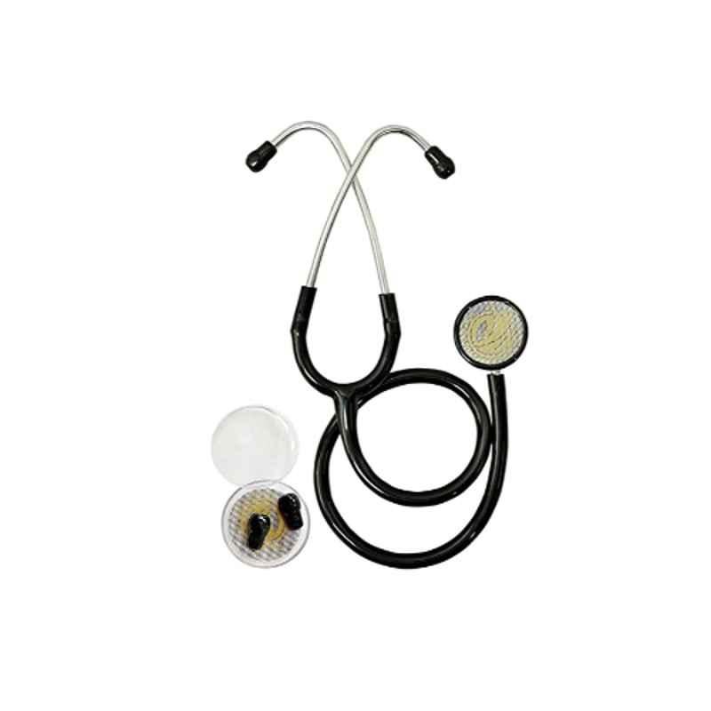 Acure Deluxe Stainless Steel Black Dual Head Acoustic Stethoscope, ACR_STSCP_01