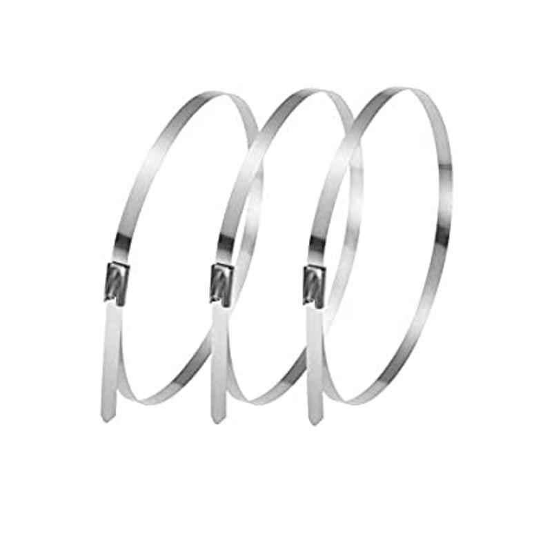 Krost Stainless Steel Locking Cable Pipe Zip Tie Hoop Clamp, 4.6 mmx150 mm, 5 Piece