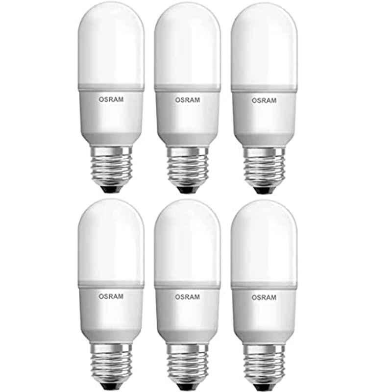 Osram 9W 4000K E27 Cool White Value Stick LED Lamp (Pack of 6)