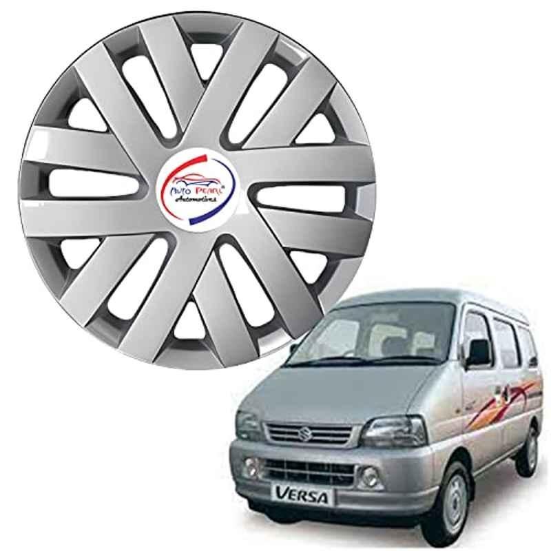 Auto Pearl 4 Pcs 13 inch ABS Polo Silver PBY 18 Hubcap Wheel Cover Set with Retention Ring for Maruti Suzuki Versa
