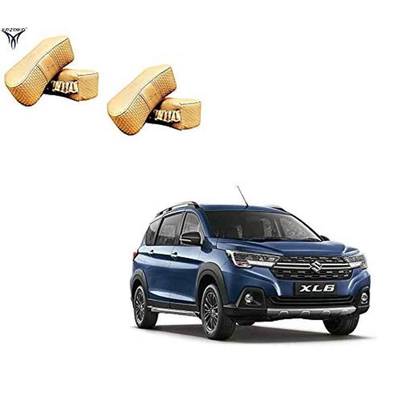 Kozdiko 4 Pcs CV Designer Beige Leatherite Neck Rest Car Cushion Pillow Set for Maruti Suzuki XL6