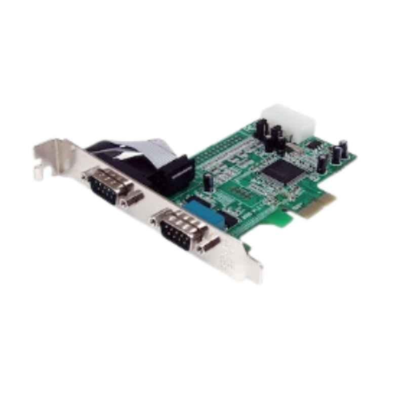 Star Tech RS232 2 Port Windows & Linux Native PCI Express Adapter Card with 16550 UART
