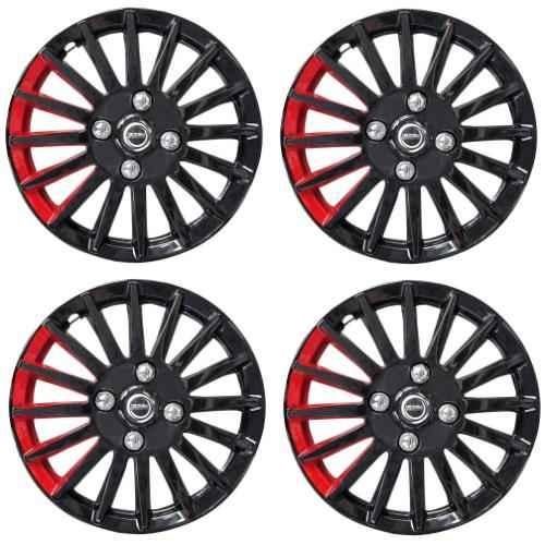 15 inch black and red wheel covers