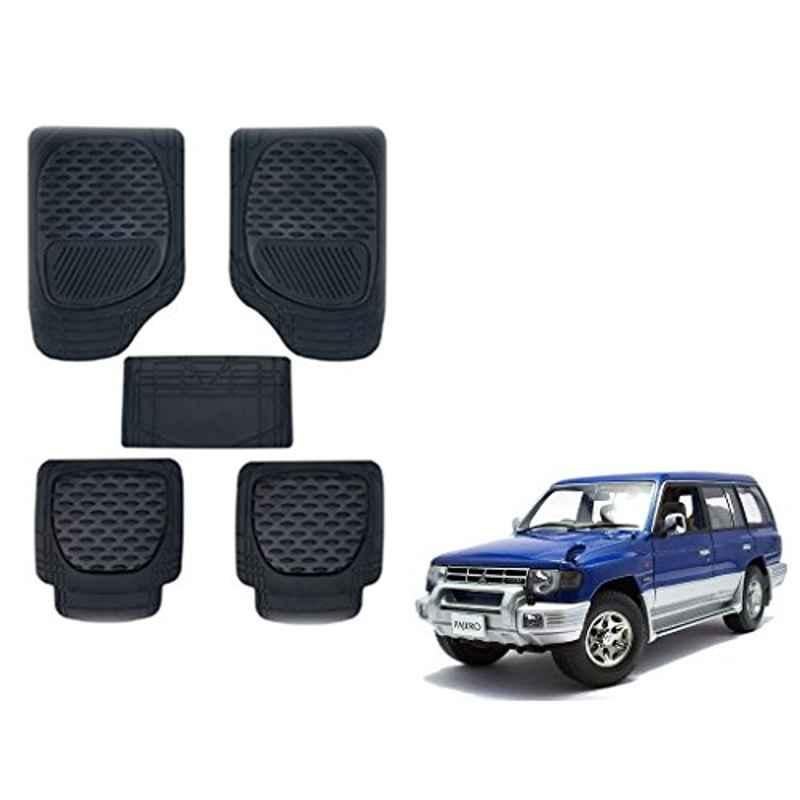 Kozdiko 6255TW 5 Pcs PVC & Rubber Black Car Mat Set for Mitsubishi Pajero
