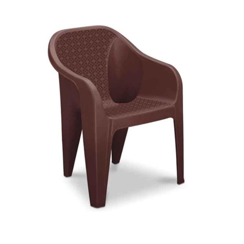 Maharaja Sigma 560x580x760mm Plastic Brown Armrest Chair for Home, Cafe, Garden & Restaurant