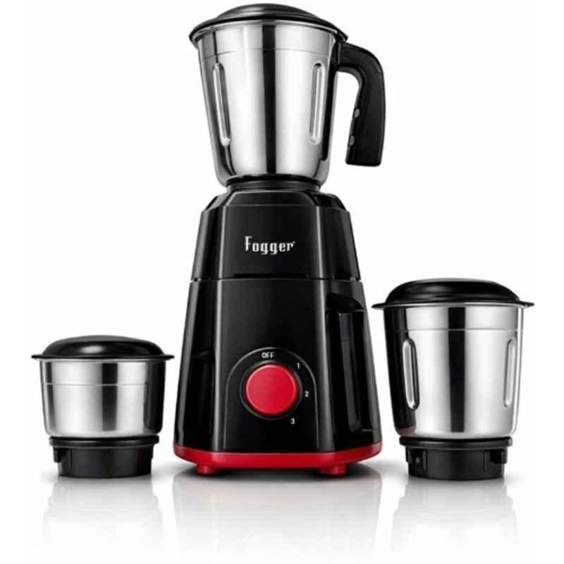 Fogger 750W 22000rpm Plastic Black & Maroon Mixer Grinder with 3 Jars & 2 Years Warranty, B_Bruto3-001