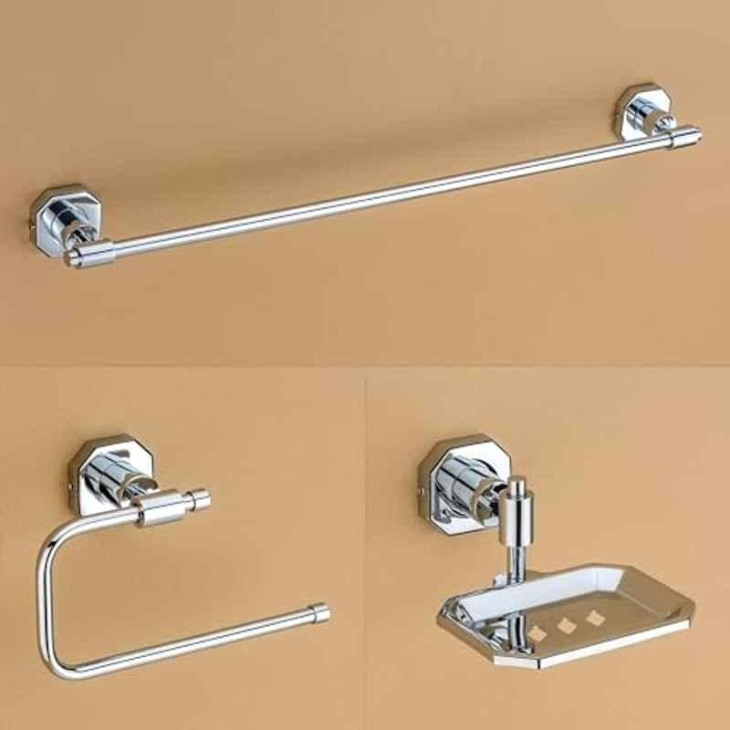 Plantex Nipron 304 Grade Stainless Steel Towel Rod for Bathroom/Soap Holder/Napkin Ring/Bathroom Accessories Chrome