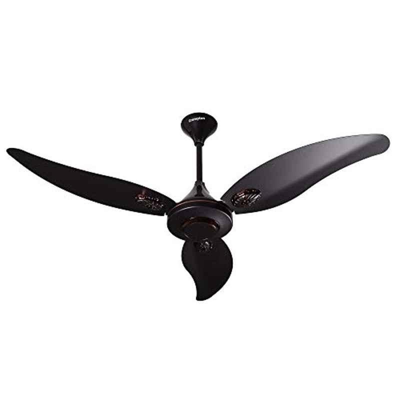 Crompton Devine 76W 370rpm Roast Brown 3 Blade Ceiling Fan, CFHSDVN48RBN1S, Sweep: 1200 mm