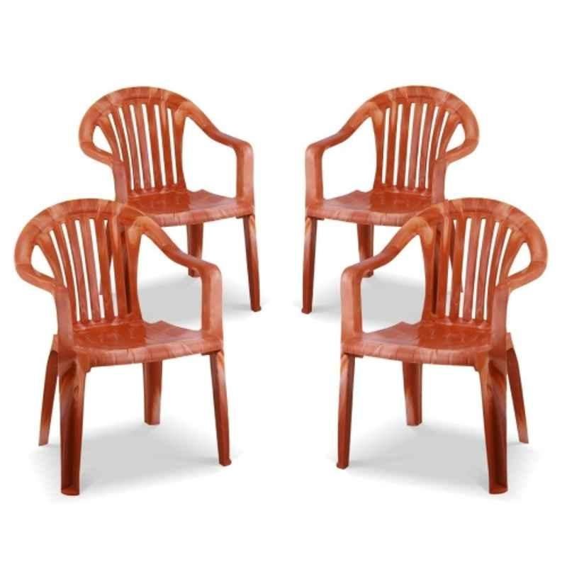 Maharaja 9002 King 550x570x770mm Plastic PRW Armrest Chair for Home & Office (Pack of 4)