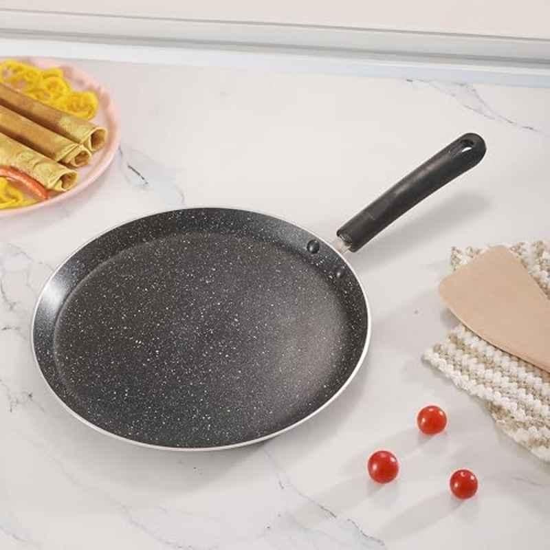 Cookaid Neo Glide 28cm Aluminium Black Non Stick PTFE Coated Dosa Tawa, CKD-NS-DT28-09