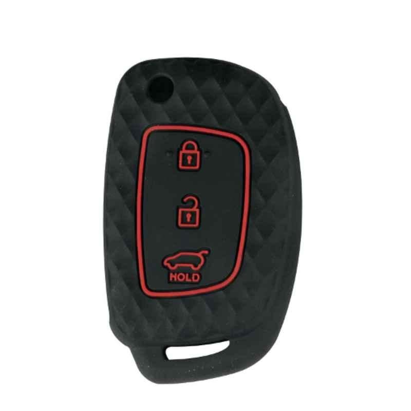 AllExtreme EXKC16 3 Buttons Silicone Shell Case Body Car Remote Black Key Cover