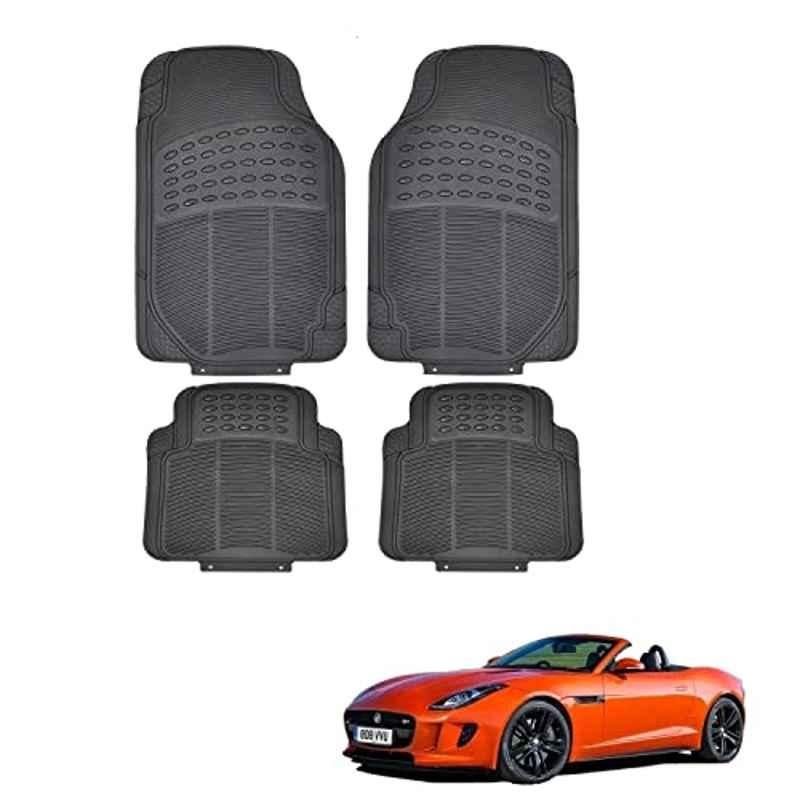 Kozdiko 4 Pcs Rubber Black Car Simple Floor Mat Set for Jaguar F-Type