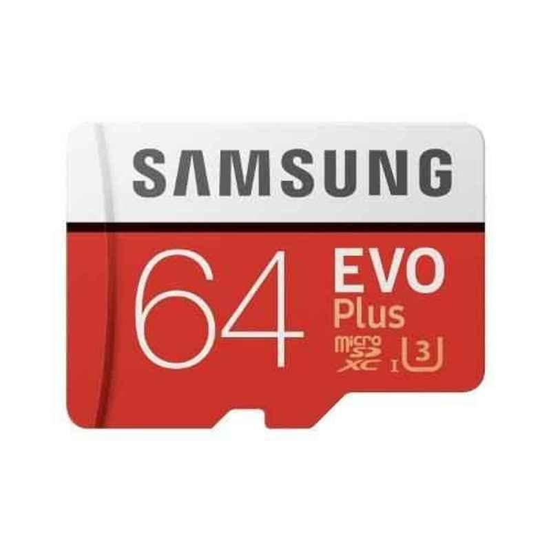 Samsung Evo Plus 64GB MicroSDXC Class 10 95Mbps Memory Card with Adapter, MCARD00112