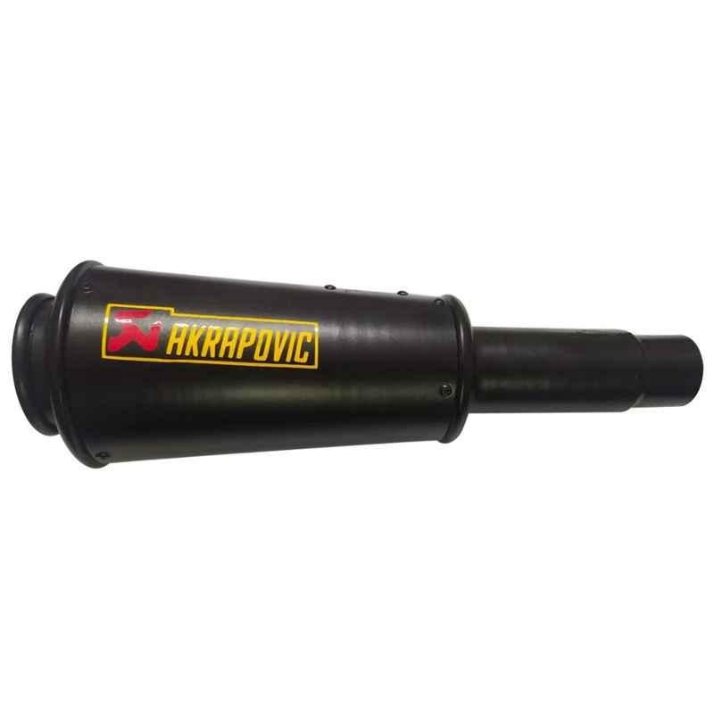 RA Accessories Black Akra povic Silencer Exhaust for Bajaj Discover 135 DTSi