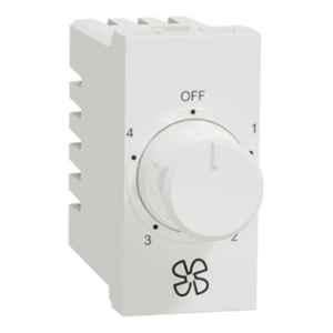 Schneider Electric Unica Pure 80W 4 Step Polycarbonate White 360 deg Fan Regulator, UNS4STFAN1M_WE