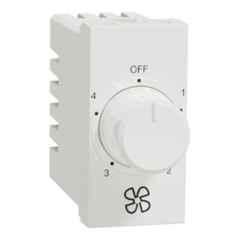 Schneider Electric Unica Pure 80W 4 Step Polycarbonate White 360 deg Fan Regulator, UNS4STFAN1M_WE