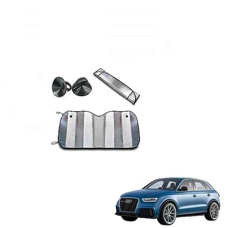 Kozdiko Aluminium Foil UV Protection Silver Windshield Sun Shade for Audi Q3