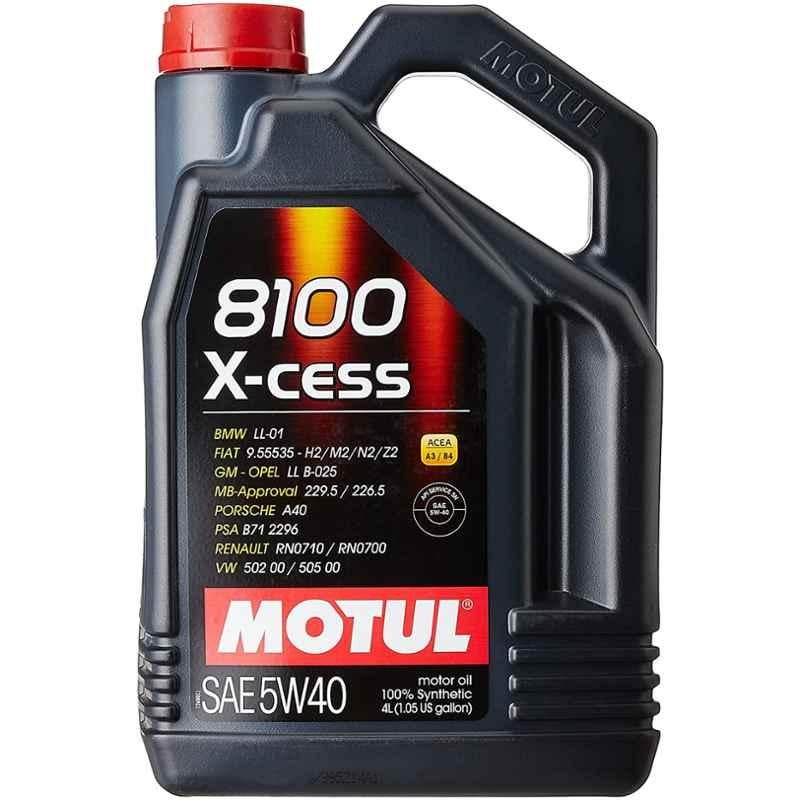 Motul 8100 X-Cess 5W40 4L API SN/CF Fully Synthetic Gasoline & Diesel Engine Oil