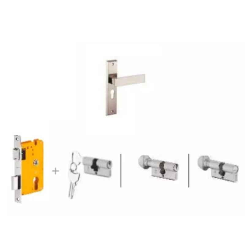 Dorset Elina HL ELN 8 inch Zinc SC Finish Lock Set with Coin & 60mm Knob Cylinder (Pack of 3)