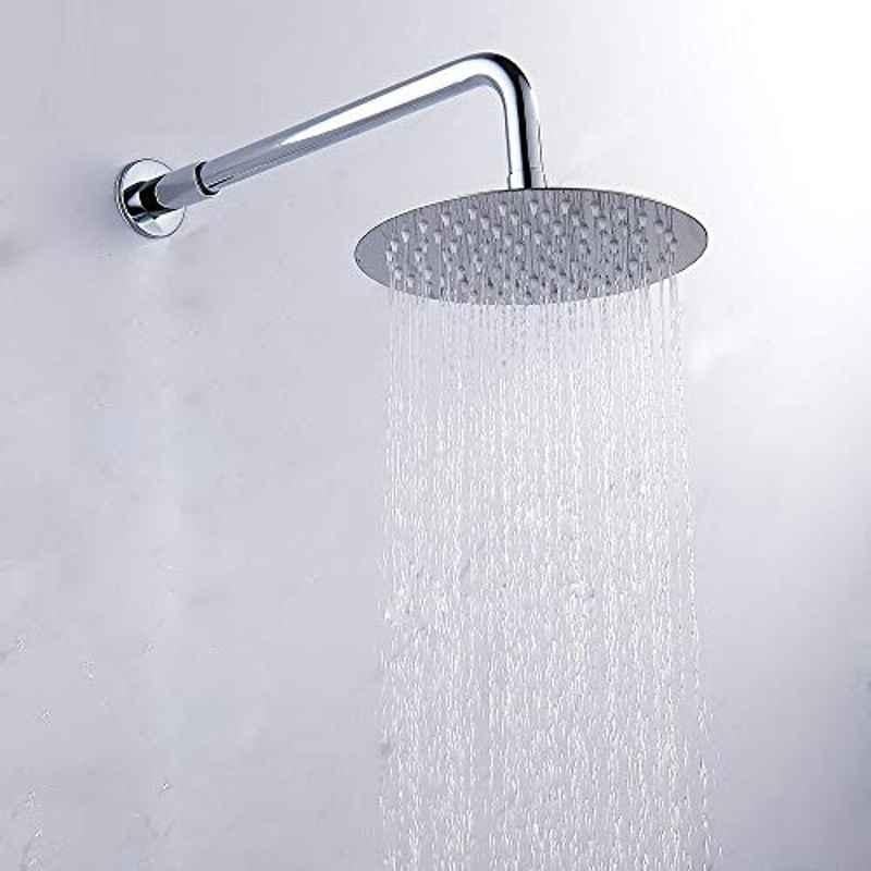 ZAP 6x6 inch Stainless Steel 304 Overhead Shower with 18 inch Circular Arm