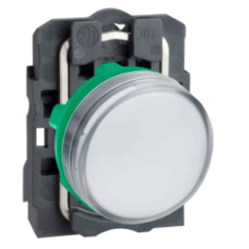 Schneider Harmony 110-120 VAC Plastic White Plain Lens Pilot Light with Integral LED, XB5AVG1