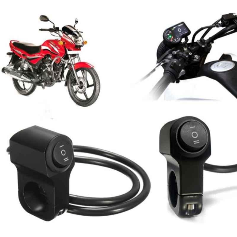Auto Pearl 12V Aluminium Alloy Black Motorcycle Handlebar Headlight Switch for Achiever
