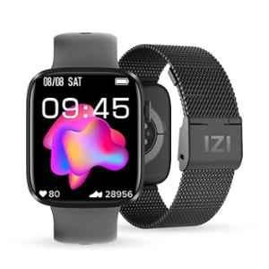 IZI Smart Pro 1.92 inch Grey & Black Retina Display Smartwatch with Bluetooth Calling, AI Voice Assistant, Sports Mode, Health Monitor, Activity Tracker & 2 Premium Straps