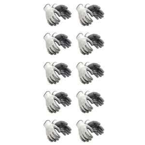 Kavacha Nylon White & Grey Nitrile Coated Cut Proof Gloves, AB005, Size: Free (Pack of 120)