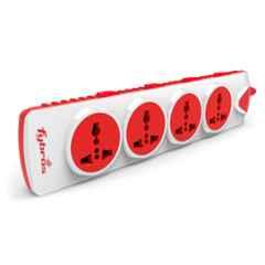 Fybros Qubic 2m Polycarbonate 4x4 International Sockets Power Extension Board with Individual Switch & Indicator, 9022