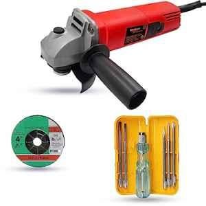 Walkers 800W 4 inch Angle Grinder with Grinding Wheel & 5 in 1 Screwdriver, WKCB464