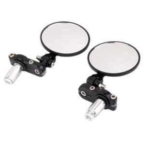 AllExtreme EXBECM2 2 Pcs Black Side Rear View Convex Mirrors Set