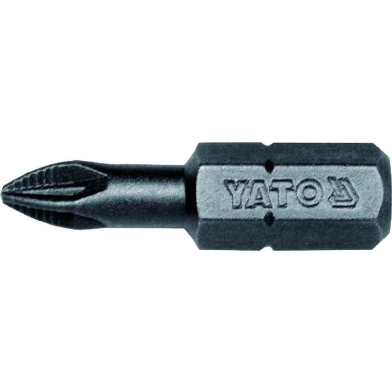 Yato 50 Pcs PZ1x25mm 1/4 inch Drive Non Slip Pozidriv Screwdriver Bit Set, YT-7810
