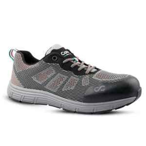 Canvas Club Pisa Knitted Fabric Fibre Glass Toe Grey Safety Shoes with Phylon Rubber Sole, Size: 11