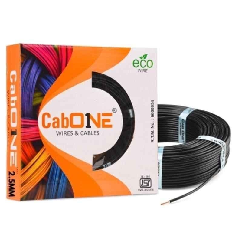 CabONE 2.5Sqmm Black FR PVC Multistrand CCA Electrical Wire, CabONE020, Length: 90 m