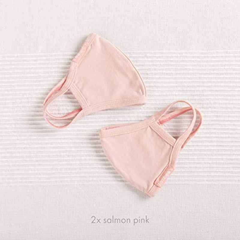 Tamboos 2 Layers Bamboo Cotton Salmon Pink Soft Mask for Children (Pack of 2)